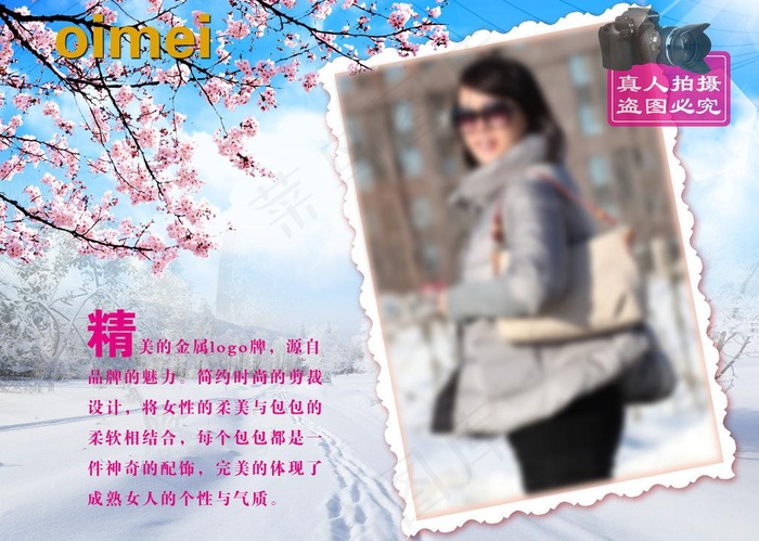 冬天冬季女包海报图片(4094X3150(DPI:200))psd模版下载
