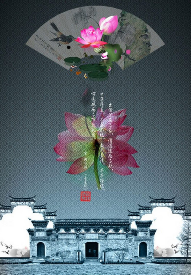 中国古典建筑psd模版下载