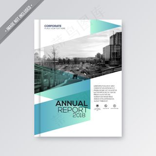 蓝色和白色商业封面