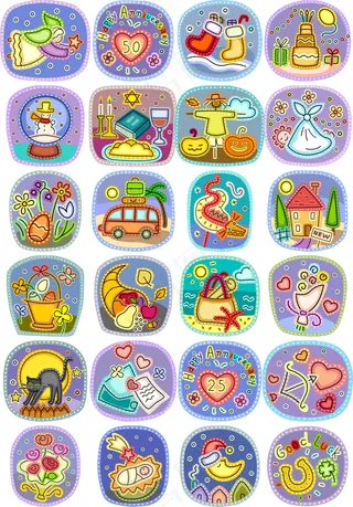 卡通图案设计矢量图