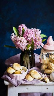 花艺和饼高清摄影图片