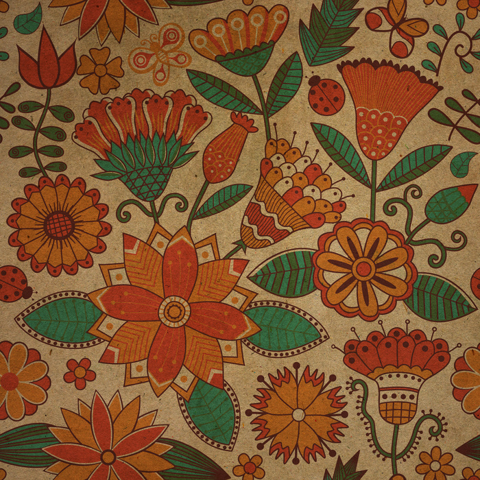 花的纹理与无尽的花卉图案的Grun...