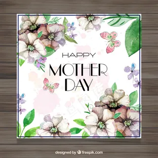 老式母亲节卡片与花的细节