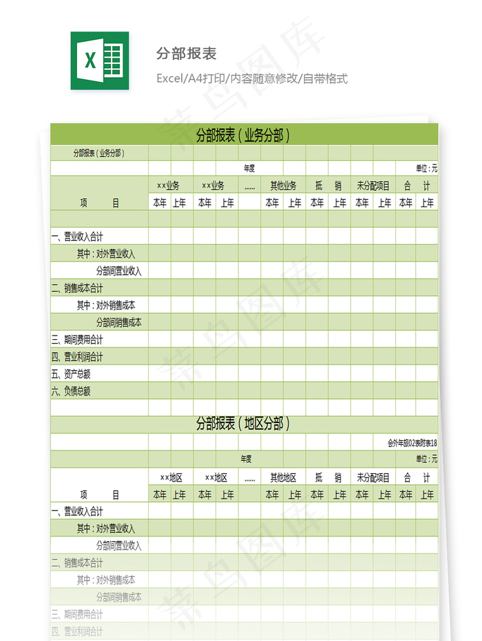 分部报表