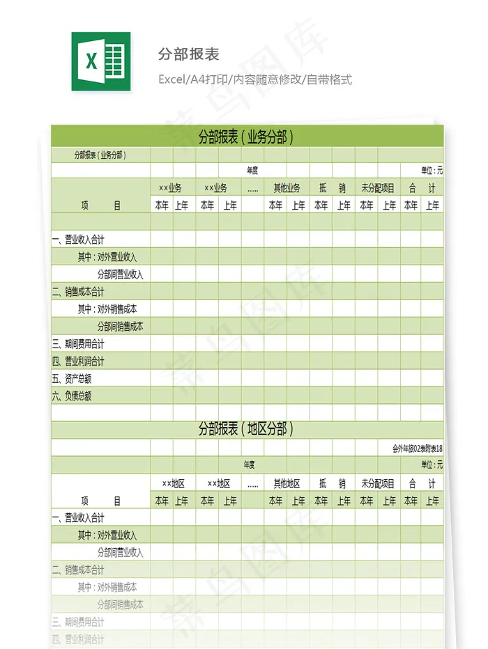 分部报表
