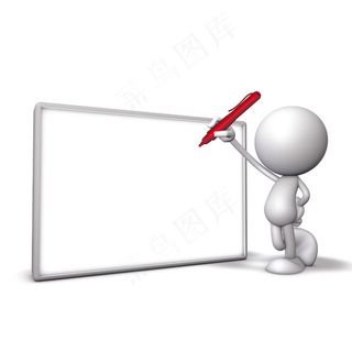 拿着空白广告牌的3d小人图片