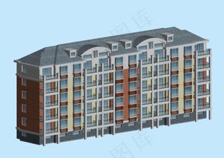 华丽多层建筑模型