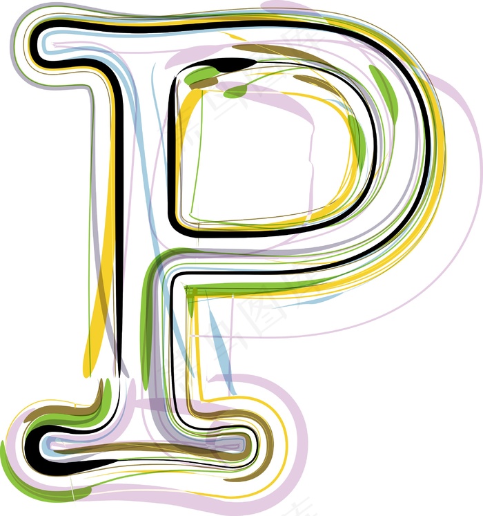 说明有机字体字母Peps,ai矢量模版下载