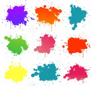 在白色的背景色斑点的向量集