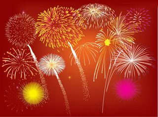 喜庆节日烟花矢量素材