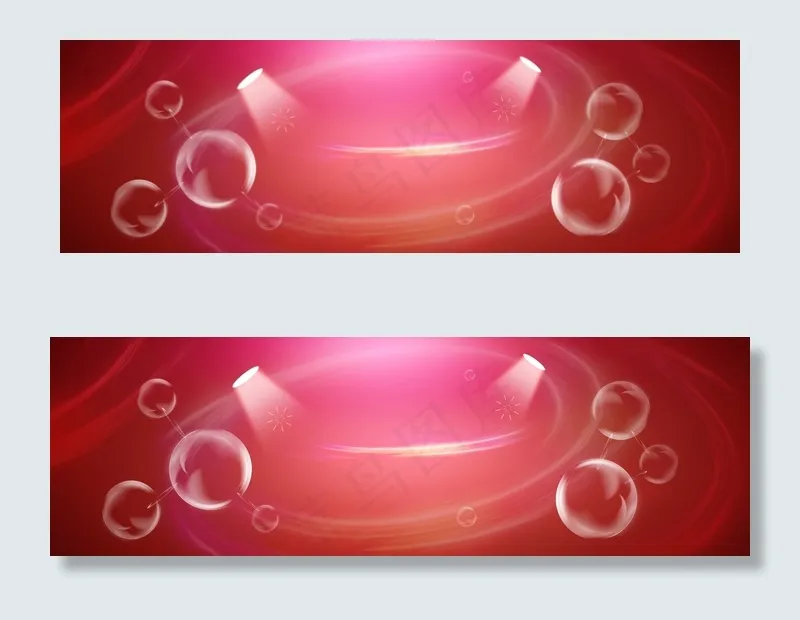 电商喜庆红色促销泡泡背景banne...