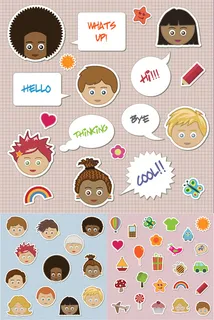 可爱卡通人物矢量素材