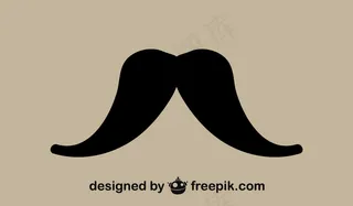 复古的胡子简约图标