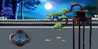 新中式地产高端地产开幕海报背景