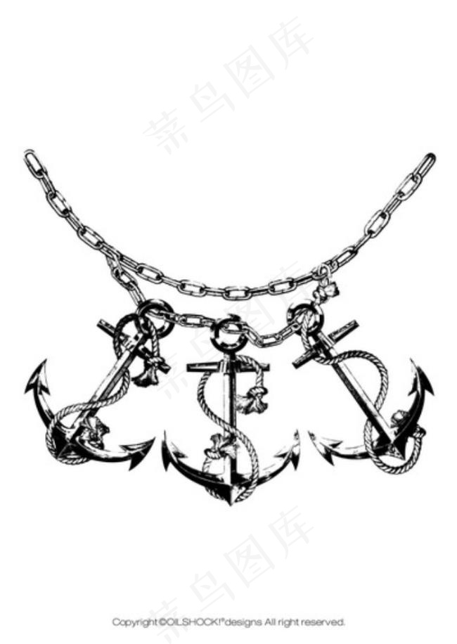 精美鱼钩吊链矢量素材