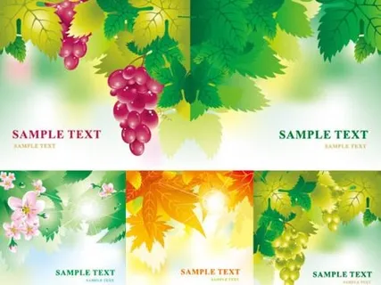 水果花朵树叶矢量素材 水果花朵树叶矢量素材