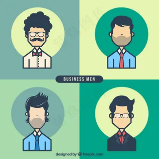 卡通商业精英矢量图片