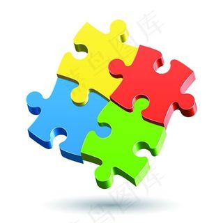 矢量益智彩色拼图素材