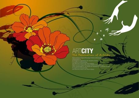 矢量花朵矢量海报背景