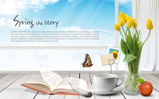 春季背景分层图素材