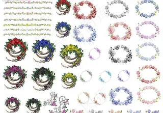 玫瑰花环与玫瑰花边图片