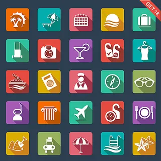 夏日旅游按钮图标