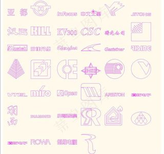 手绘著名电子商标图片