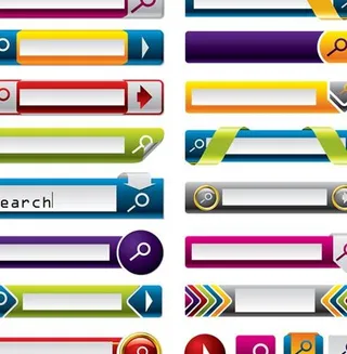 多彩网页搜索框模块矢量图 AI