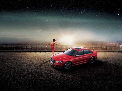 奥迪S6汽车平面广告PSD免费素材