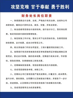 财务处长岗位职责