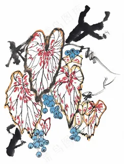 花卉图案水墨画设计元素