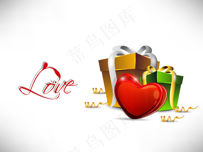 情人节的礼物盒红彩