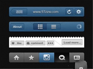 手机软件常用的UI控件PSD