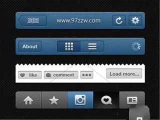 手机软件常用的UI控件PSD