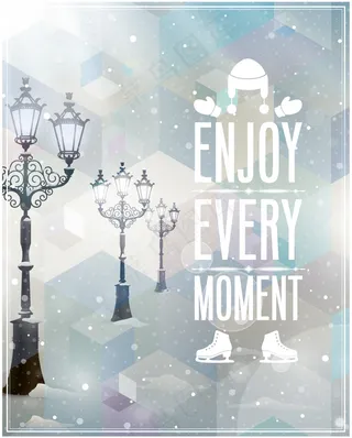 精致的冬季路灯插画矢量素材