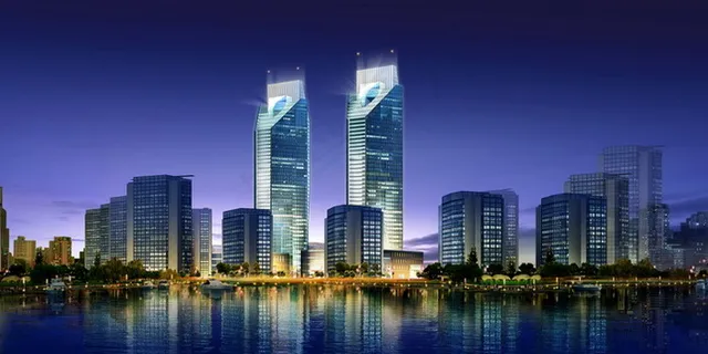 城市标志性建筑效果图PSD分