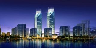 城市标志性建筑效果图PSD分