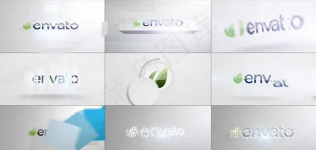 优雅、明亮、简约的logo揭示片头