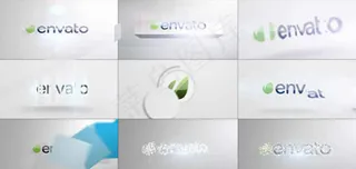 优雅、明亮、简约的logo揭示片头