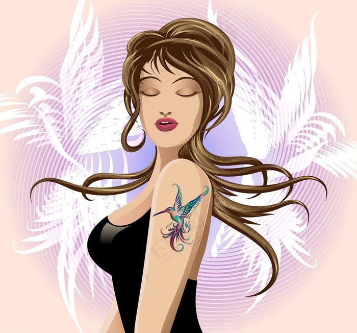 卡通美女图片