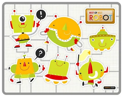 多种机器人卡通创意设计矢量