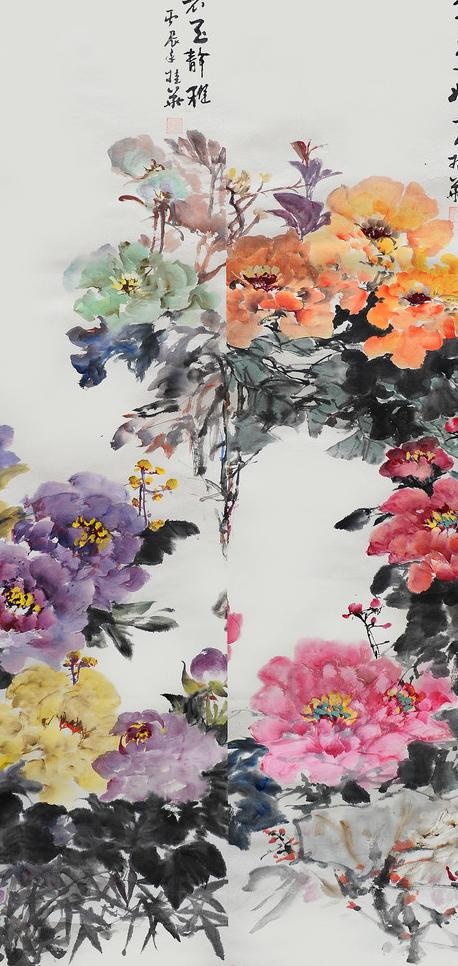 水墨画 碧玉静雅图片