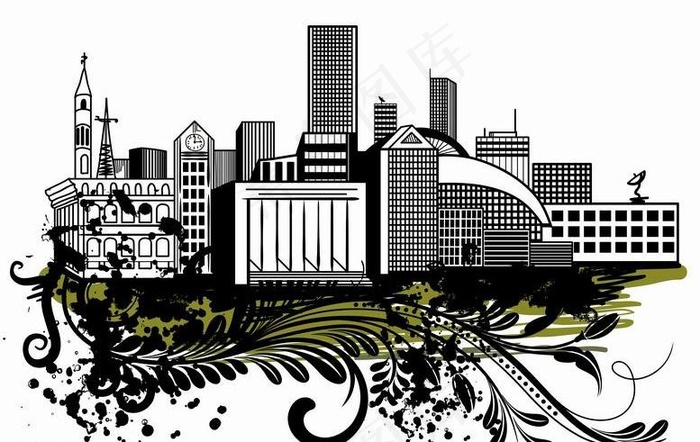 城市建筑插图图片