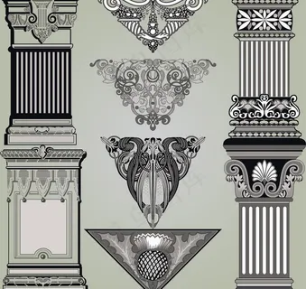 欧式花纹花边框装饰设计矢量图片