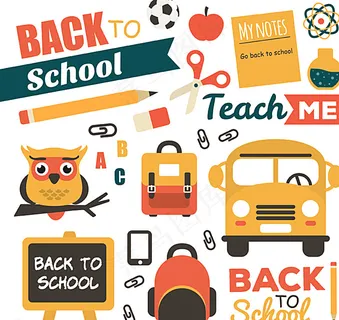 21款开学季校园元素矢量素材图片