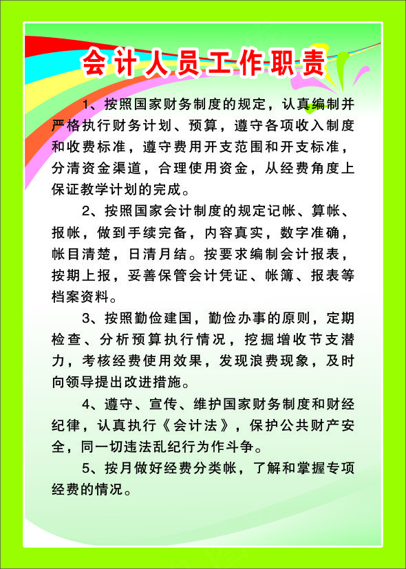 会计人员工作职责cdr矢量模版下载