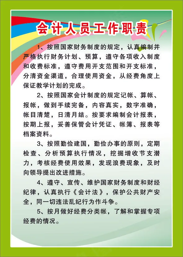 会计人员工作职责cdr矢量模版下载