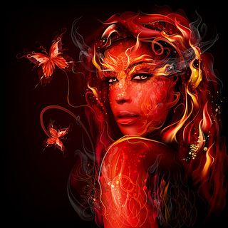 矢量烟雾女性头像