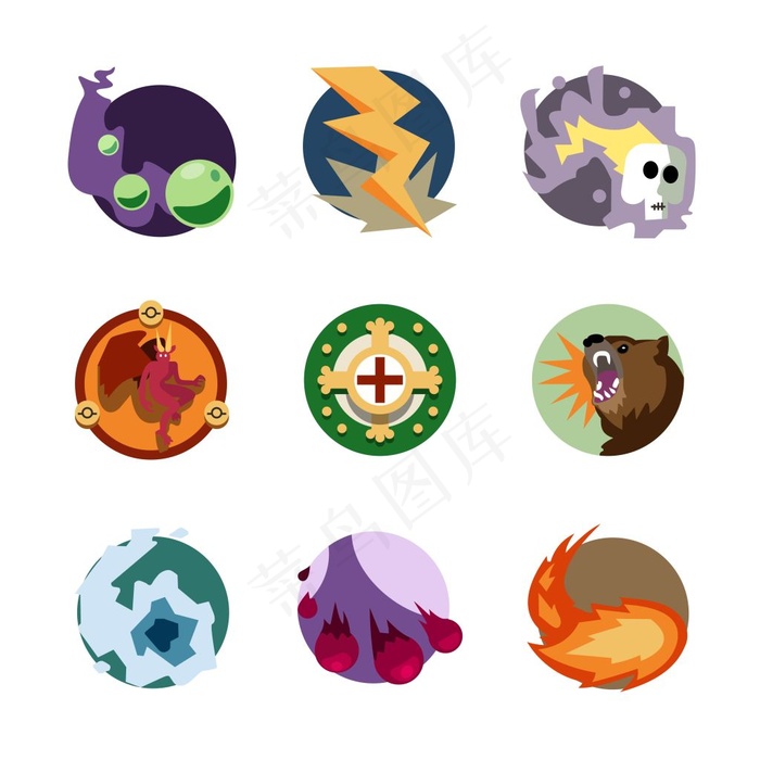 法术游戏道具矢量创意设计图标icon