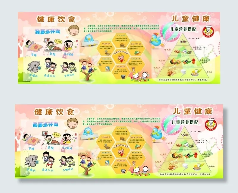 饮食健康展板psd模版下载